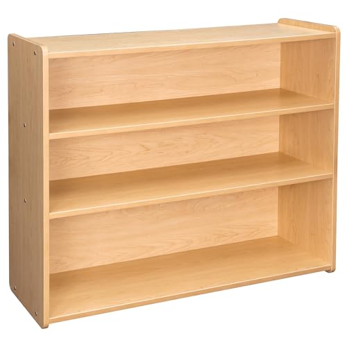Tot Mate 3-Shelf Mobile Wooden Bookshelf Maple
