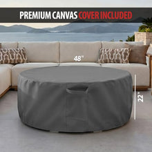 AMS Round Concrete GFRC Propane Gas Fire Pit Table (Dark Gray)