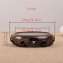 YYBOES Potted Plant Standing Supports Round Carved Base Wooden Vase Base Wooden Bracket for Flowerpot Teapot Statue Base Bonsai Base Display Stand Plant Container Base