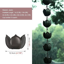 YUSIWOAL Rain Chain for Temple Courtyard Garden, Petal Shaped Rain Collection Cup, Functional and Decorative Hanging Rain Bell(300cm/10ft)