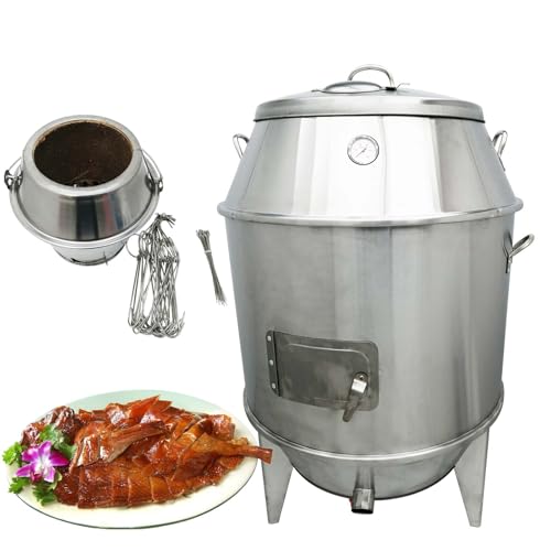 Yokoma Commercial Charcoal Roast Duck Oven 31.5x53in Stainless Steel 3 Tier Barbecu Cooker Grill BBQ Beijing Duck Turkey Roasting Machine with Hooks for Chicken Vegetables Lamb