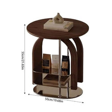 CHmrfvqtus Couch Side Table Apartment Wooden Sofa Side Table Stainless Steel Wood Living Room Home Small Coffee Round