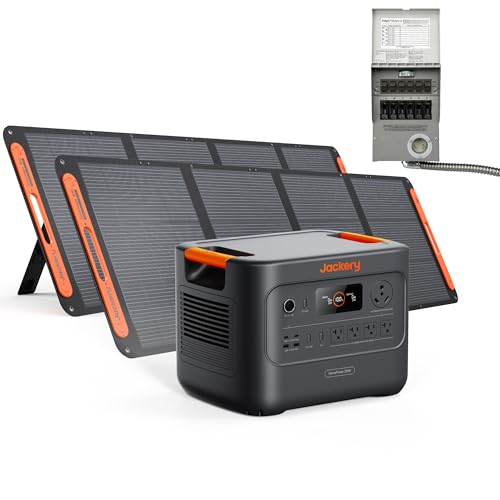 Jackery HomePower 3000 and Transfer Switch & 2x200W, 3072Wh, 3600W Output