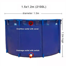 Pool Above Ground, 0.9MM Round Canvas Fish Pond Pool, Large Collapsible Outdoors Tarpaulin with Bracket, Framed Swimming Pools Used for Fish and Shrimp Breeding, Pond Water Storage(1.5x1.2 m-2100 L)