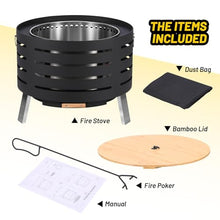 Garvee Smokeless Outdoor Fire Pit – 360° Airflow, Removable Ash Pan, Bamboo Lid, Rainproof Cover – Low Smoke Traditional Stove – 30 Inch Size – Ideal for Patio, Backyard, Camping – Size: 30 Inch