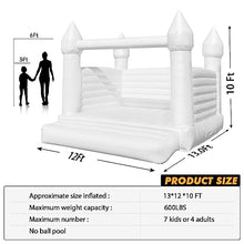 WARSUN Inflatable White Bounce House Castle 13x12x10FT with Blower