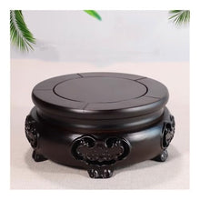LUYOUBOZHU Vase Stand Ebony Carving Display Stands Base, Vase Fish Tank Teapot Round Bonsai Pedestal(Large)