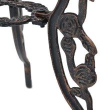 HGFDVCMR 23 Inch Cast Aluminum Bistro Table, Round Bronze Floral Motif