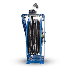 BLUSHIELD PWR3850 18 ga. Pressure Washer Retractable Dual Arm Hose Reel with 3/8" x 50' 4100 PSI Kevlar Braided Air Hose, 6' Lead in Hose, Corrosion Resistant, Powder Coated Finish, Dual Arm Support
