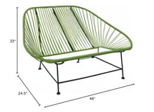 Innit Inlove Loveseat Cactus Weave on White Frame