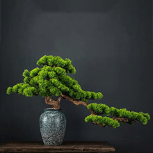 FAFACAI Small Bonsai 1 PC Welcome Pine Bonsai Desktop Decoration Living Room Home Dector Fake Tree Green Potted Plant Ornaments Scenery Fake Plant Greenery Decor for Desk (Color : E) (E)