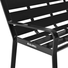 Global Industrial 4' Outdoor Park Bench with Back, Horizontal Steel Slats