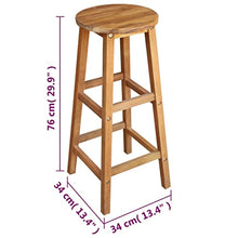 KGFHERENB 7-Piece Solid Acacia Wood Bar Table and Stool Set