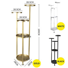MIIKHI 5 Tiers Metal Plant Holder Display Shelf Home Indoor Outdoor Garden Decor Flower Stand with Foot Pad (D