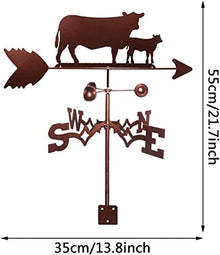 Weathervane Metal for roof Garden Yard Farm Weathervane Wind Vane with Animal Ornament Garden Weather Vane Professional Measuring Tool Garden Yard Easy Use (#2)