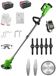 Cordless Lawn Mower Portable Electric Lawn Trimmer Hand Lawn Mower Battery Operated Electric Lawn Adjustable Handle Height for Yard and Garden