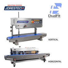 JORESTECH Continuous Plastic Bag Sealing Machine with Date Printer Stainless Steel E-CBS-800I