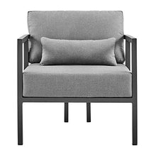 Armen Living Venice 4-Piece Modern Outdoor Patio Conversation Set Dark Gray