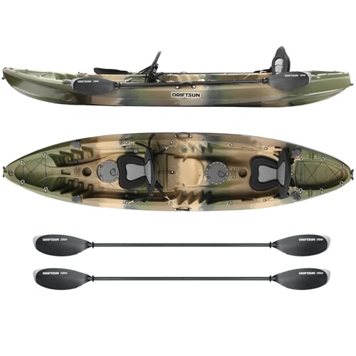 Driftsun Teton 120 Hard Shell Recreational Tandem Kayak Camo