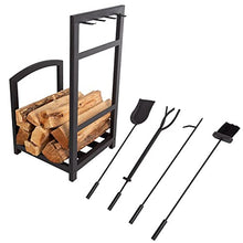 WXPWAMZ Firewood Rack Firewood Racks Winter Fireside Firewood Holder With, Metal Iron Log Holder Storage Set, Firewood Rack For Fireplace, L 15.7" X W 13.8" X H 26.8"