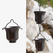 SDdPulse T2 Copper Rain Chains for Gutters, Roof Rain Catcher/Diverter, Unique Metal Link Rain Chain for Villa Temples (Copper 2.4m/8ft)