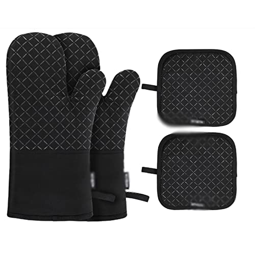UOHLCX HBJWOV Set Of Oven Mitt And Heat Resistant Pot Holder Pad Protective Gloves The Goods For Kitchen