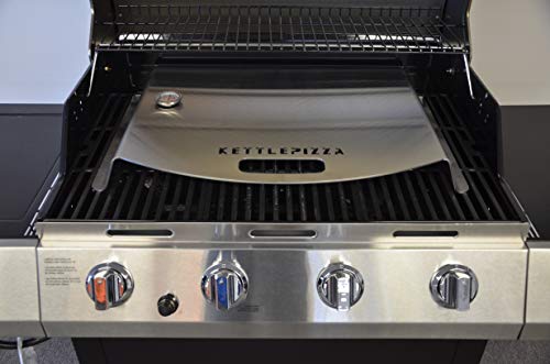 KettlePizza Pizza Oven Kit for Gas Grills - Includes Metal Peel and Stainless Pizza/Grilling Steel - Made in USA
