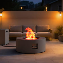 2-Piece 30" Propane Fire Pit Table for Outside Patio with Hidden Tank Table