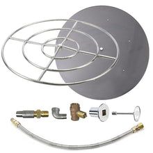 Spotix HPC Match Lit Fire Pit Burner Kit (FPS48HCKIT-PAN-LP-MSCB), Round, 48-Inch Burner, 54-Inch Flat Pan, Natural Gas, Polished Chrome, with Flange, Key, Valve, Flex Line and Fittings