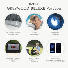 Intex 28441EP PureSpa Plus 85" x 28" Portable Inflatable Hot Tub Bubble Jet Spa with Non-Slip Adjusting Hot Tub Seat Spa Accessory (2 Pack)