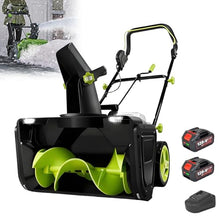 Powerful Cordless Snow Blower, 3500W Motor, Dual LED Lights, Throwing Distance 25ft, Clearing Width 20in, with 2 Batteries, Helps You Easily Handle Winter Removal