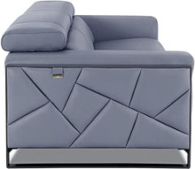 Blackjack Furniture Gianni Italian Leather Sofa with Adjustable Headrests Light Blue