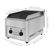 Commercial Gas Grill Adjustable Temperature Stainless Steel Heavy Duty Countertop Gas Grill with Large Grill Pan
