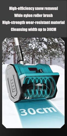 HYUIO Electric Snow Shovel/Snow Thrower,Cordless Electric Snow Blower,Handheld Cordless Electric Snow Shovel,Adjustable Direction & Telescopic Pole,Blue