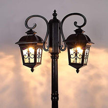 Lights Outdoor European Outdoor Retro Street Light Patio Residential Area High Pole Light Waterproof Floor Lamp Vintage Victoria Glass Lantern Lawn Garden Street Light Villa E27 Decoration Post Lamp S