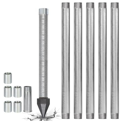 Stainless Steel Well Point Kit with 36-Inch Sand Point and Galvanized Drive Pipes for Diy Water Well Drilling equipped 60-gauge stainless steel heavy-duty build it's dependable choice shallow (6MKit)