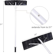 Snow Shovels Snow Shovel, Telescopic Pole Roof Rake Snow Removal System, Aluminum Head Used to Remove Roof Snow Accumulators are Often Suitable for Snow/Leaf/Debris Removal Tools