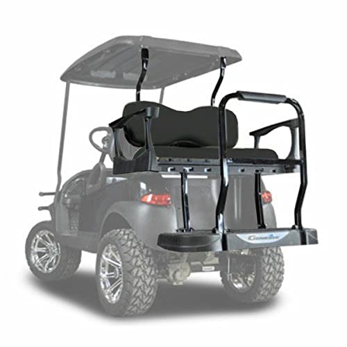 MADJAX Genesis 250 Golf Cart Rear Seat Kit for Club Car Precedent / Onward / Tempo Models | Deluxe Cushions Black