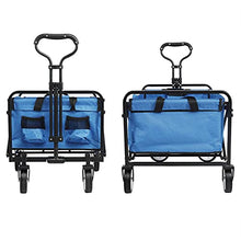 Garden Cart Outdoor Utility Wagon Garden Trolley Carts Folding Garden Beach Sping Camping Cart (Black One Szie) (Blue One Szie)