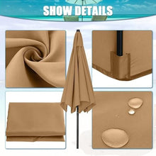 GAZOGJ Replacement Canopy for 8-Rib Outdoor Patio Umbrella - 8.8Ft Parasol Cover Durable Waterproof Fabric Ideal for Garden Deck Or Beach Use - Color 13 /6Ribs,Color-9.8ft/8ribs