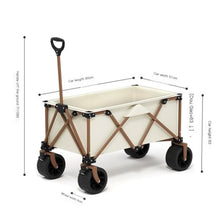 Portable Beach Trolley Cart Lightweight Folding Outdoor Camping Trailer Oxford Cloth Stroller for Campground Gatherings White