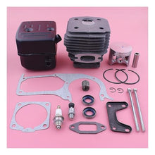 DYHZLBM 58mm Engine Motor Cylinder Piston Ported Kit Fit for 395 395XP Gasket Oil Seal Chainsaw Garden Tool Parts