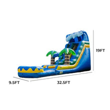 XJUMP 19’ Inflatable Single Lane Water Slide with Pool Blue/Yellow
