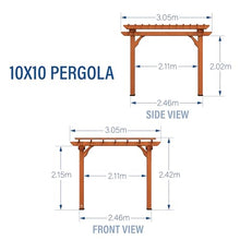 Backyard Discovery Beaumont 10' x 10' Cedar Wood Pergola Kit Light Brown