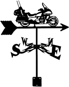 Garden Weathervane Outdoors Weather Vane Metal Wind Vane Farm Scene Mount Yard Roof Decor Indicating Wind Direction Measuring Tool (Knight) (Motorcycle2)