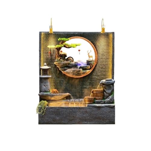 QuantumX3 Water Fountain Outdoor Outdoor Four Layer Gourd Shaped Fountain with Natural Stone Appearance Used in Gardens, Courtyards, and Courtyards, Outdoor Fountain