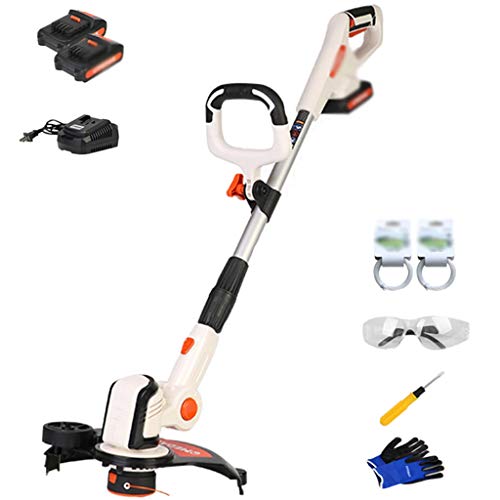 Battery Grass,Small Lawn Mower for Household Use, Outdoor Rechargeable Lawn Mower, 20V/2.0 Ah Lithium Battery, 9000±10% RPM, Garden, Farm Essential Eq (White 20V/2.0 Ah battery2)