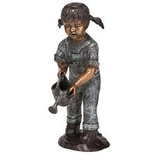Design Toscano Caitlyn Little Gardener Cast Bronze Garden Statue Green