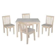 IC INTERNATIONAL CONCEPTS Table with 4 Mission Juvenile Chairs Unfinished