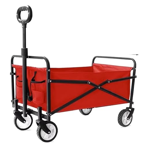 Trolley Cart Folding Wagon Garden Trolley Portable Garden Cart with 4 Wheels for Transport Garden Tools Camping Beaches Camping Cart Garden Wagon